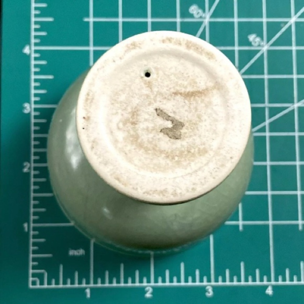Rare Vintage Chinese Celadon Green Glazed Stem Cup - Picture 6 of 11